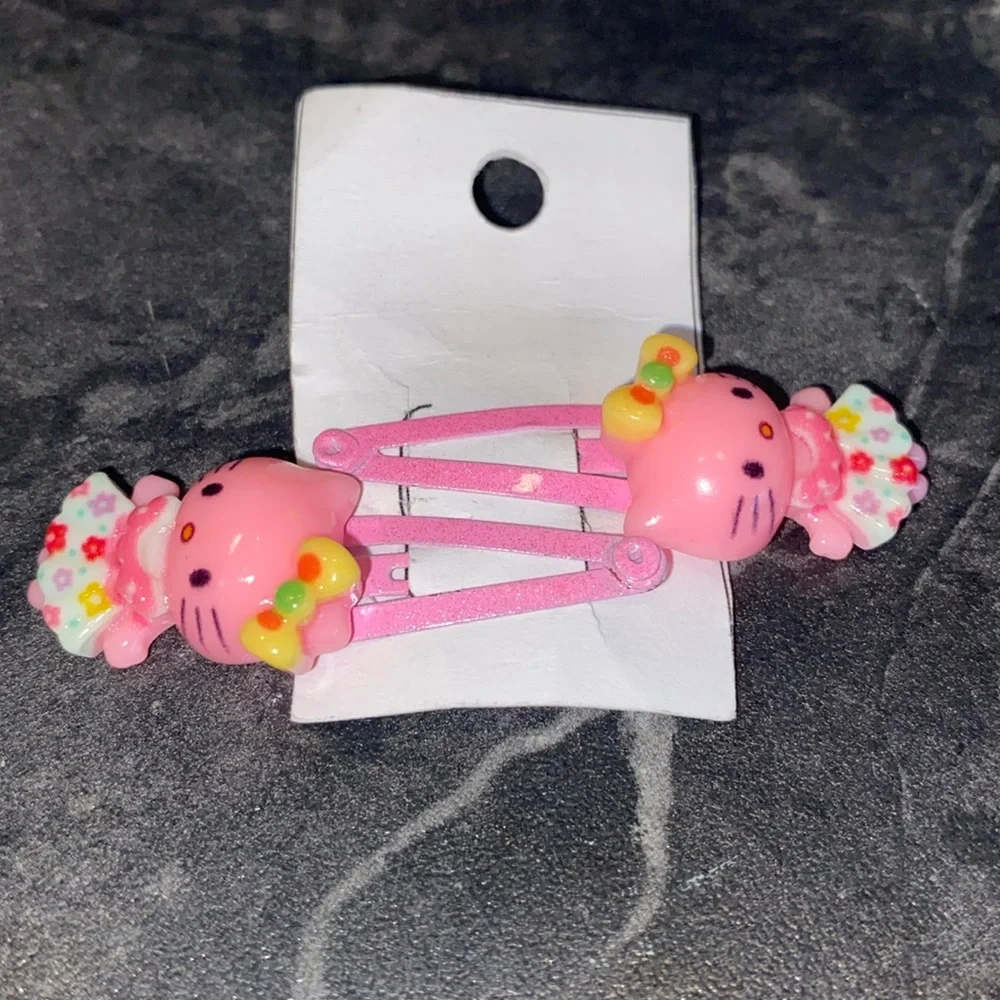 2 Sets Of Baby Barrettes, Hello Kitty & Bunny